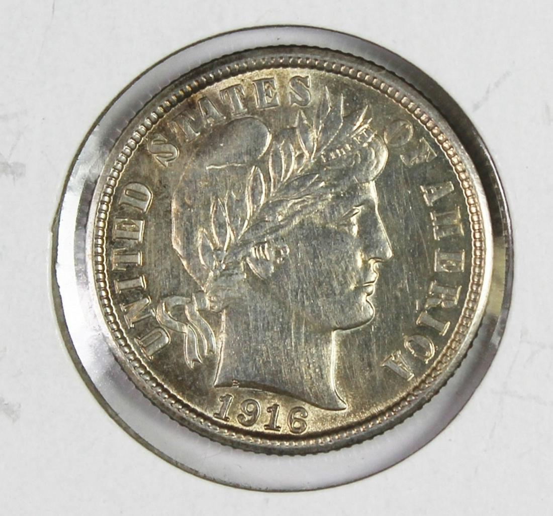 1916-S BARBER DIME: CH GEM BU WHITE AND NICE! ESTIMATE: $225-$275