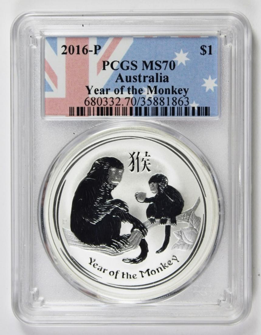 2016-P AUSTRALIA $1 YEAR OLF THE MONKEY (1 of 2)