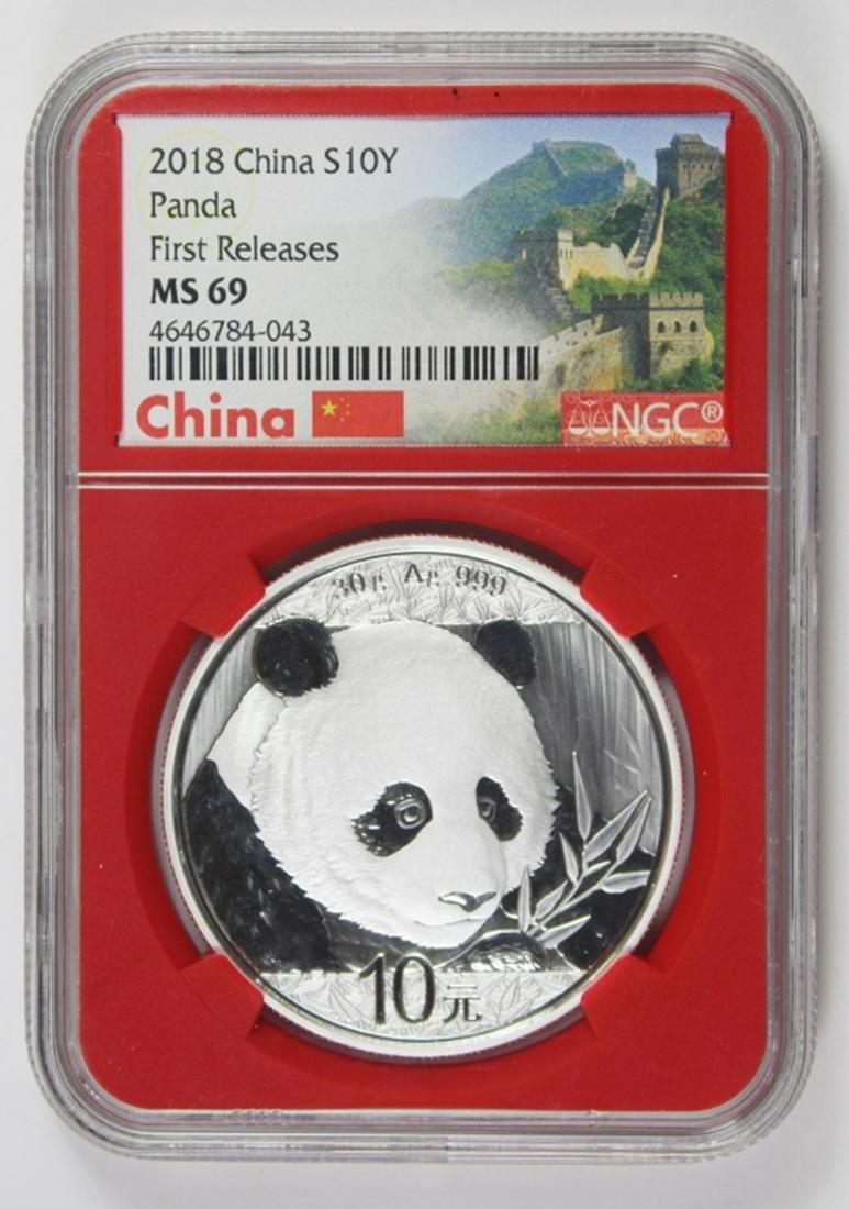 2018 CHINA PANDA: NGC MS 69. FIRST RELEASE. ESTIMATE: $50-$75
