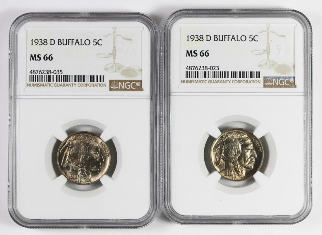 (2) 1938-D BUFFALO NICKELS (1 of 2)