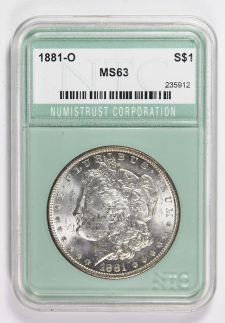1881-O MORGAN SILVER DOLLAR: NNC MS 63. ESTIMATE: $60-$100