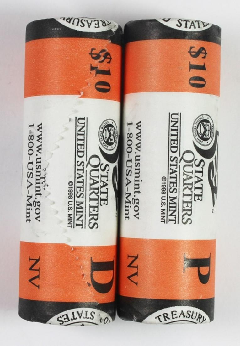 (2) NEVADA STATE HOOD QUARTER ROLLS (1 of 1)