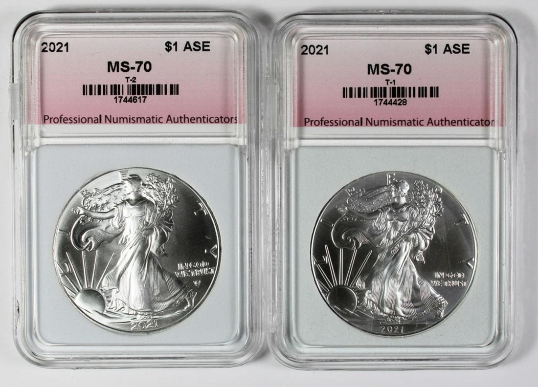 SET OF 2021 AMERICAN SILVER EAGLES (1 of 2)
