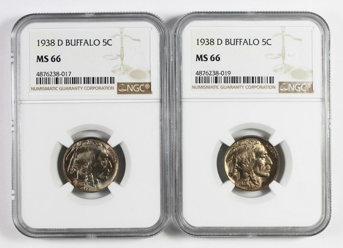 (2) 1938-D BUFFALO NICKELS (1 of 2)