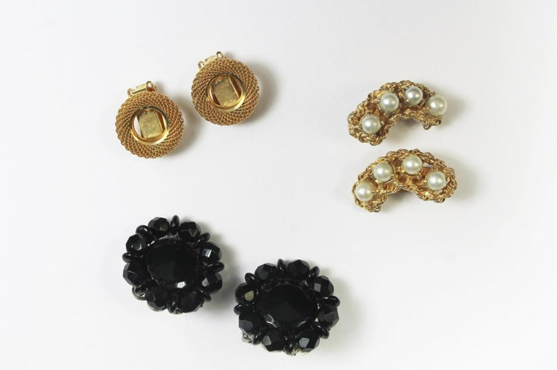 HOBE EARRINGS: THREE PAIR OF HOBE SIGNED EARRINGS. ALL ARE CLIP BACK STYLE. ESTIMATE: $50-$75