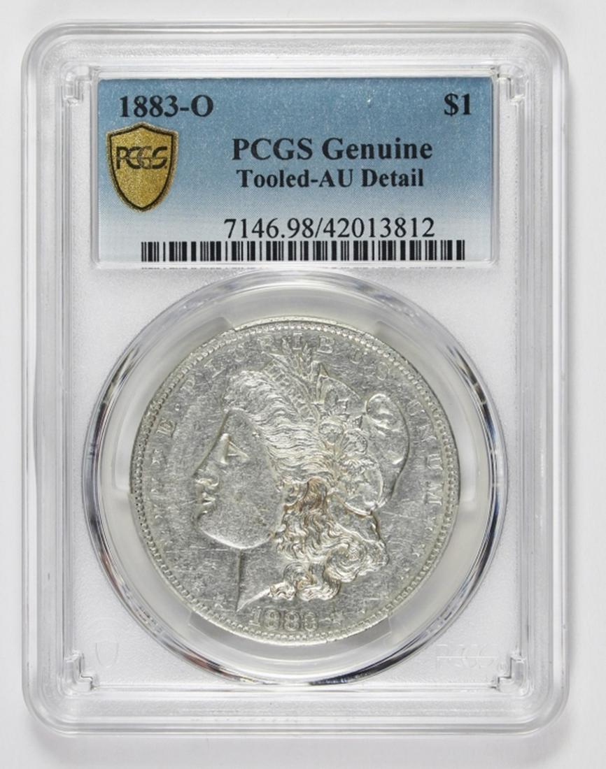 1883-O MORGAN SILVER DOLLAR: PCGS AU DETAIL. TOOLED. ESTIMATE: $75-$100