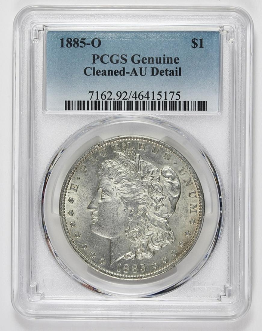 1885-O MORGAN SILVER DOLLAR: PCGS AU DETAIL. ESTIMATE: $50-$75