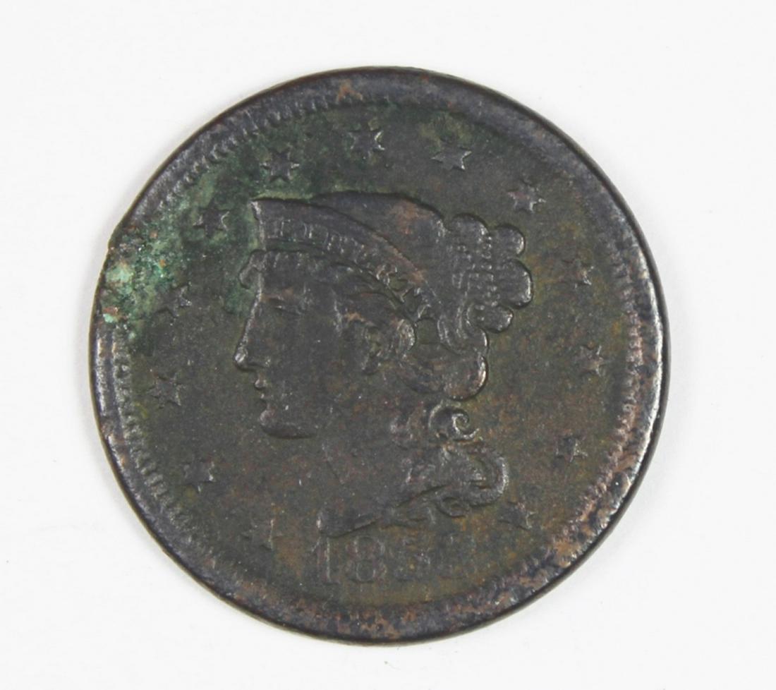 1853 LARGE CENT: VG. ESTIMATE: $50-$75