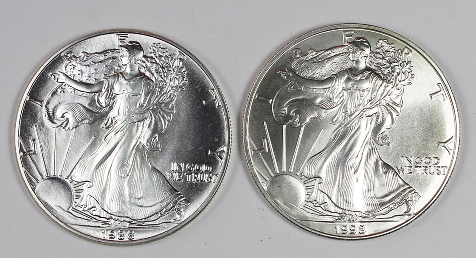 1988 & 1998 AMERICAN SILVER EAGLES (1 of 2)