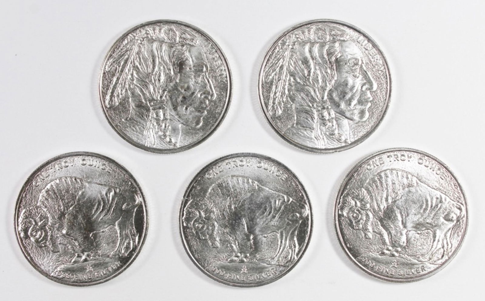 (5) 1 OZ SILVER ROUNDS (1 of 1)