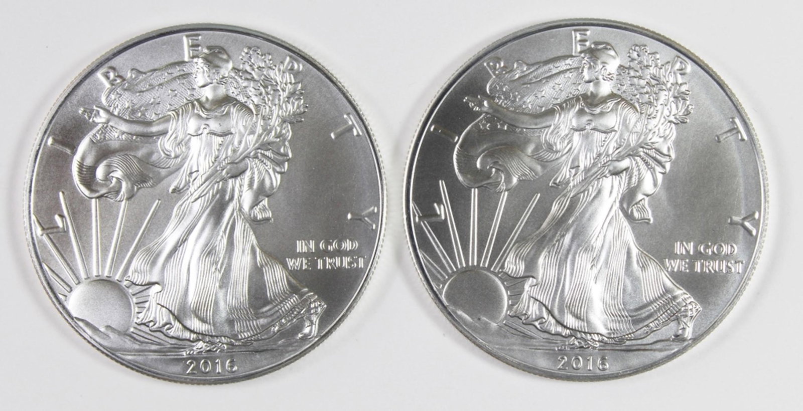 (2) 2016 AMERICAN SILVER EAGLES (1 of 2)
