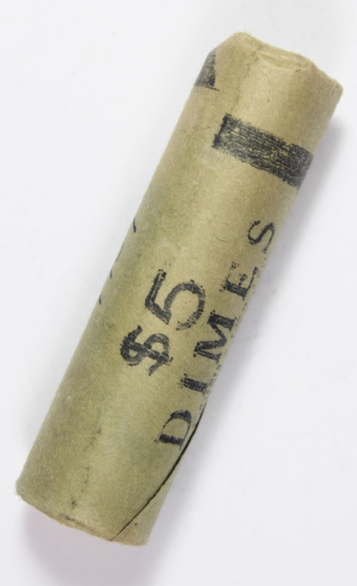 1954-P SILVER ROOSEVELT DIME ROLL (1 of 2)