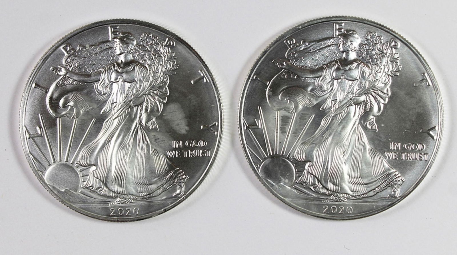 (2) 2020 AMERICAN SILVER EAGLES (1 of 2)