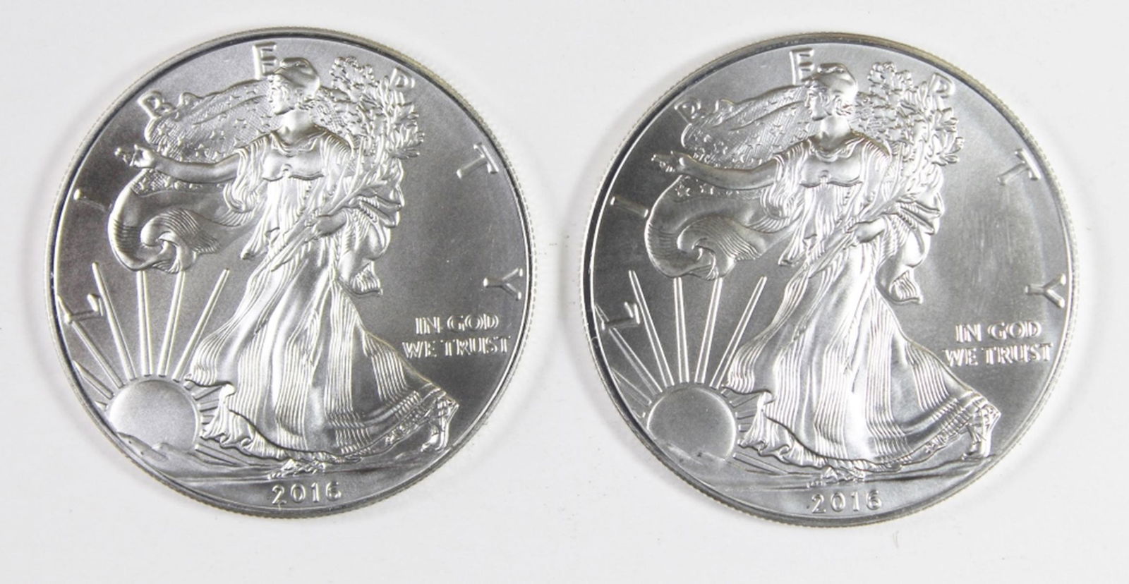 (2) 2016 AMERICAN SILVER EAGLES (1 of 2)