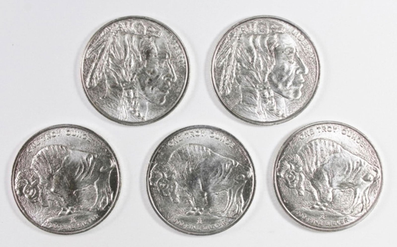 (5) 1 OZ SILVER ROUNDS (1 of 1)