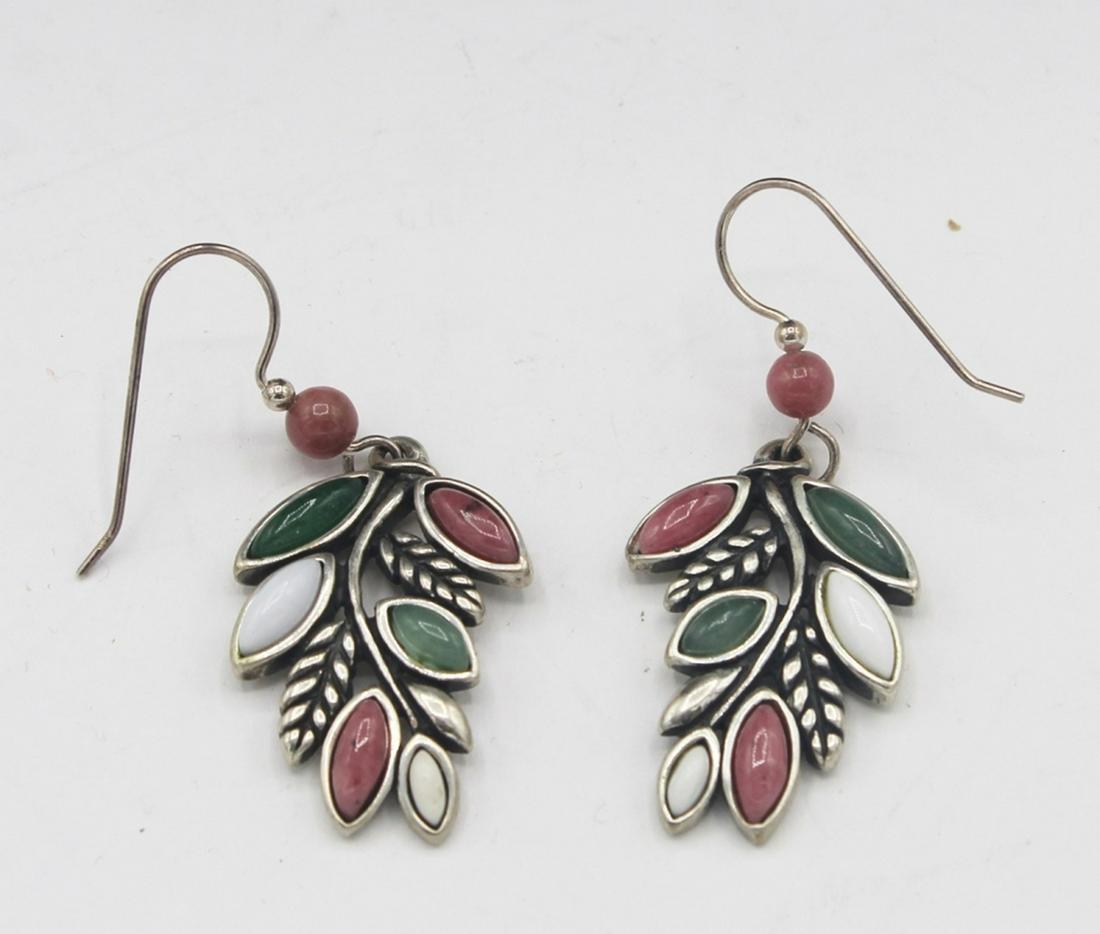 VINTAGE RELIOS/CAROLYN POLLACK EARRINGS: STERLING SILVER, 925, INLAY STONES. PIERCED EARRINGS. ESTIMATE: $75-$100
