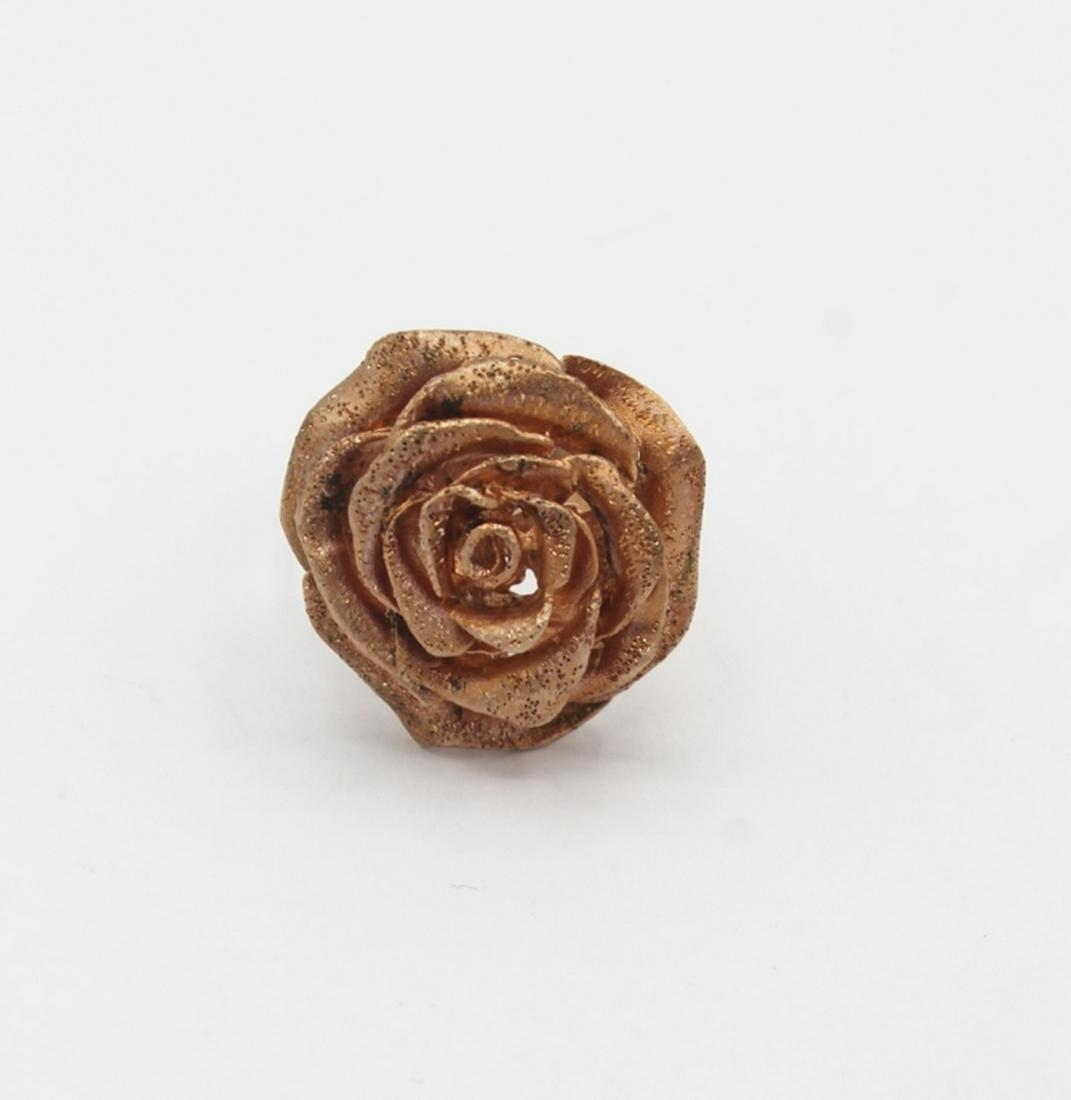 ROSE GOLD TONED STERLING SILVER RING: SIGNED JCM "JACMEL MAURITIUS". SIZE 9.5. 9.9 GRAMS. ESTIMATE: $75-$100