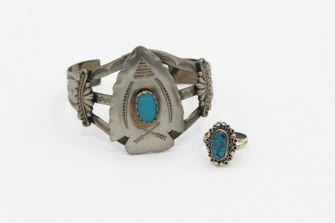 FAUX TURQUOISE BRACELET AND RING SET (1 of 2)