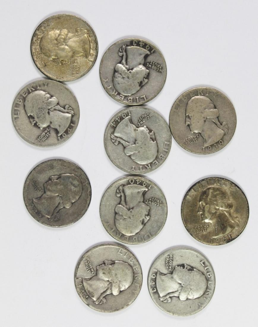 (10) 90% SILVER WASHINGTON QUARTERS (1 of 2)