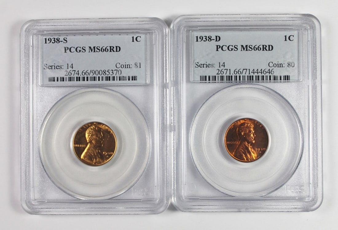 (2) 1938 PCGS GRADED LINCOLN CENTS (1 of 2)