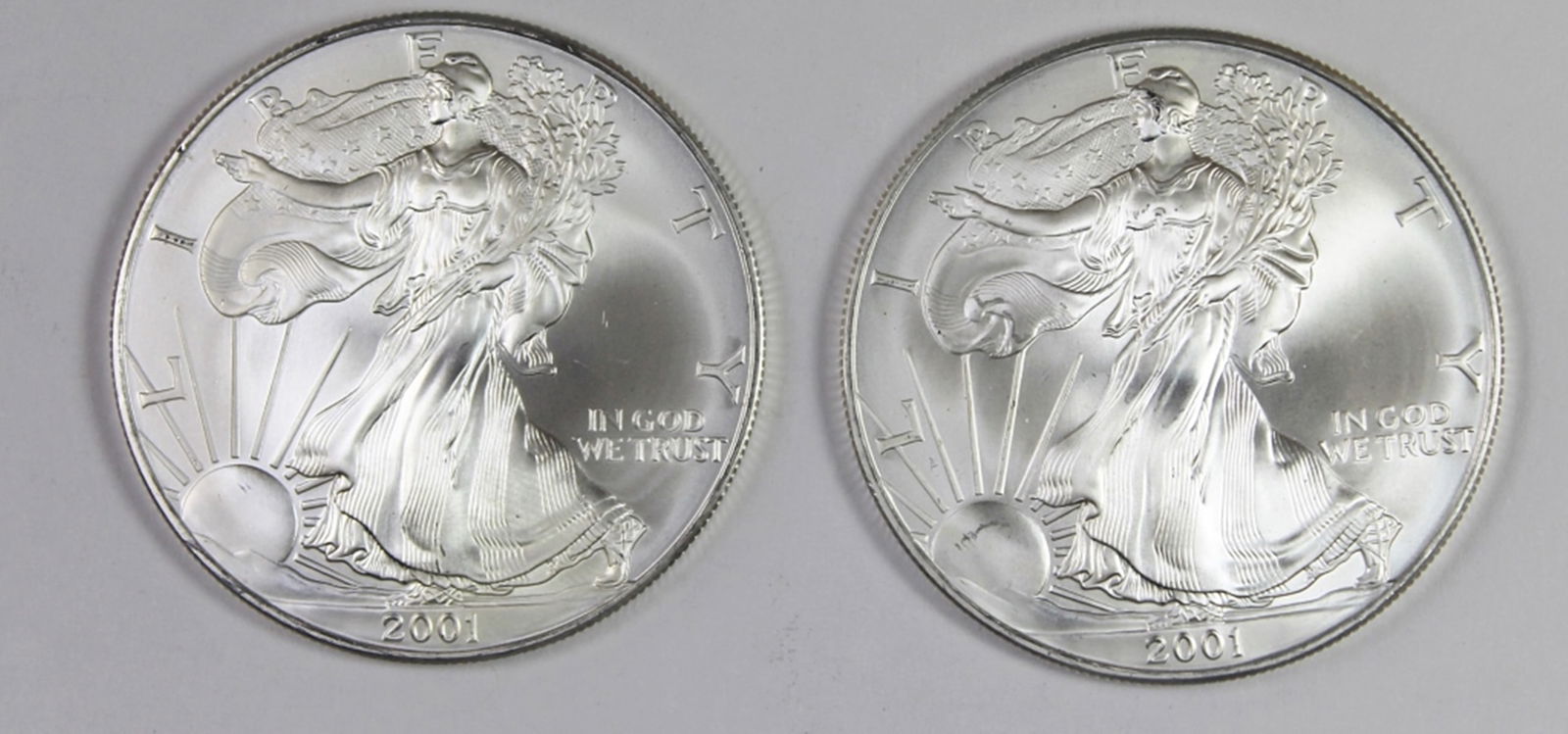 (2) 2001 AMERICAN SILVER EAGLES (1 of 2)