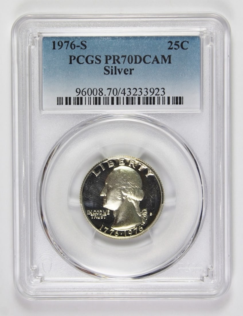 1976-S WASHINGTON QUARTER: PCGS PR 70 DCAM. SILVER. ESTIMATE: $200-$250