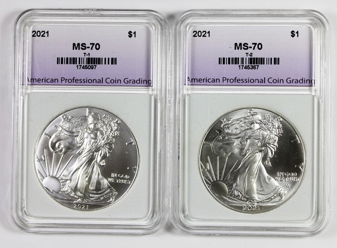 SET OF 2021 AMERICAN SILVER EAGLES (1 of 2)