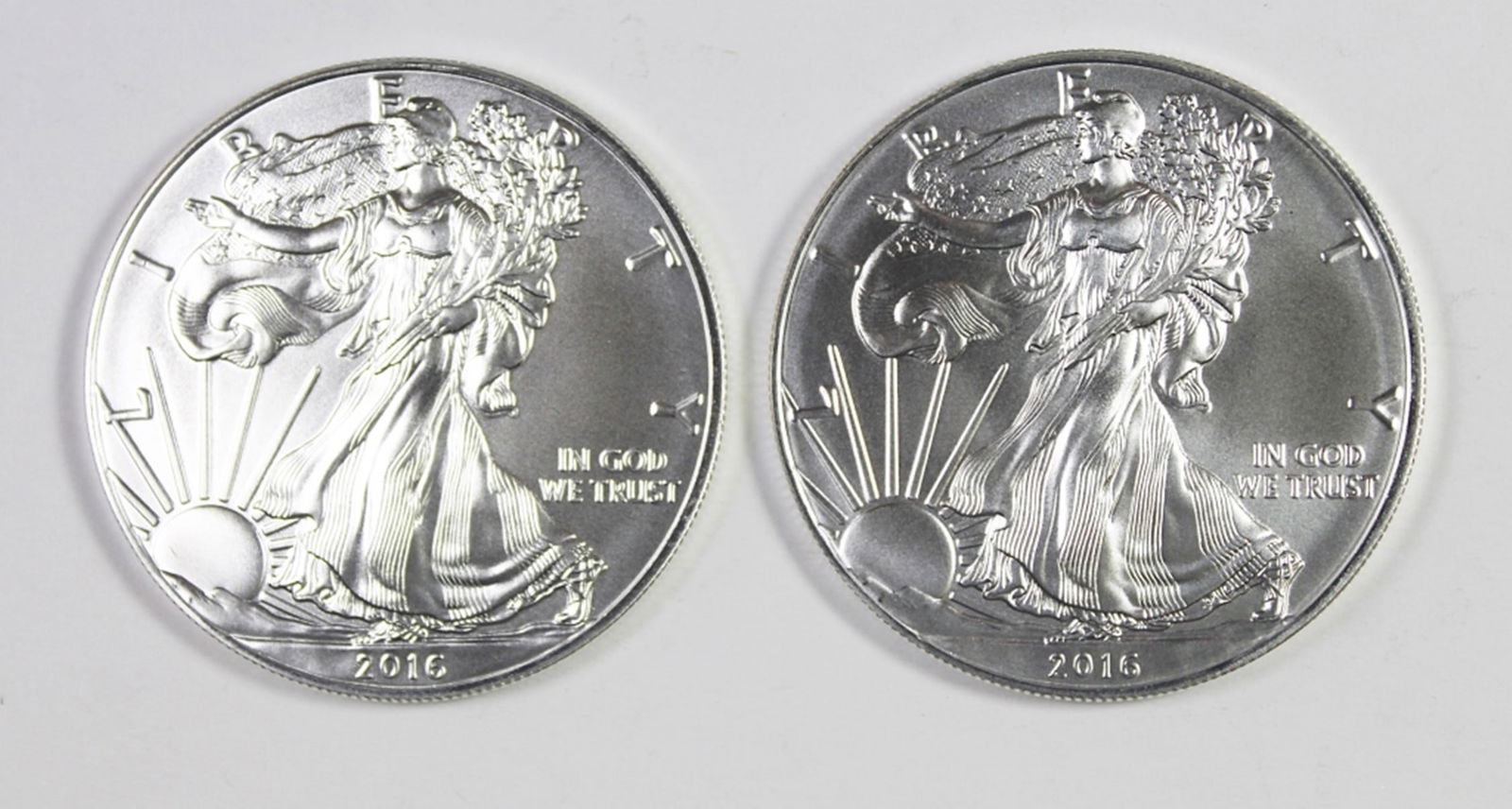 (2) 2016 AMERICAN SILVER EAGLES (1 of 1)