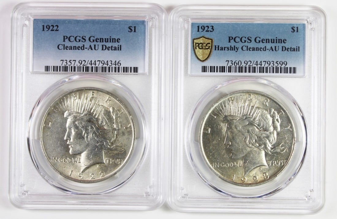 (2) PCGS PEACE SILVER DOLLARS (1 of 2)