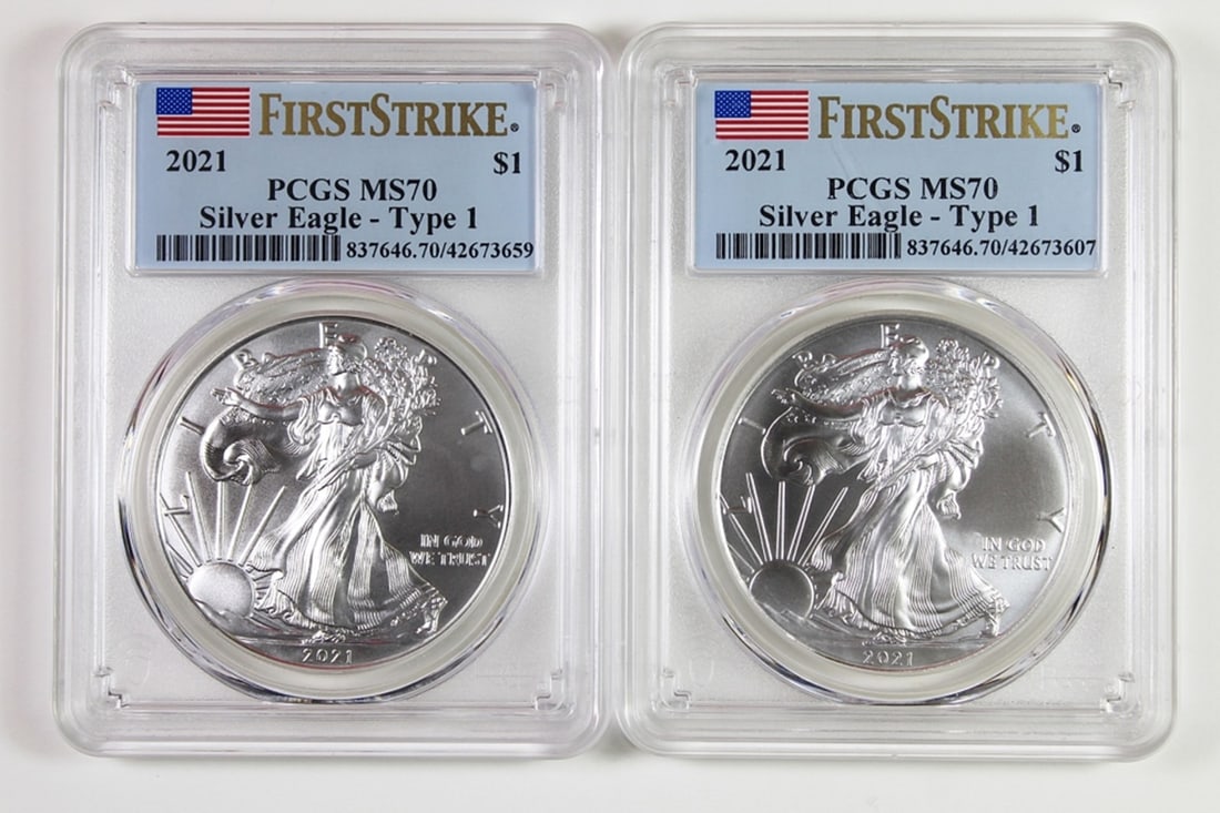 (2) 2021 AMERICAN SILVER EAGLES (1 of 2)