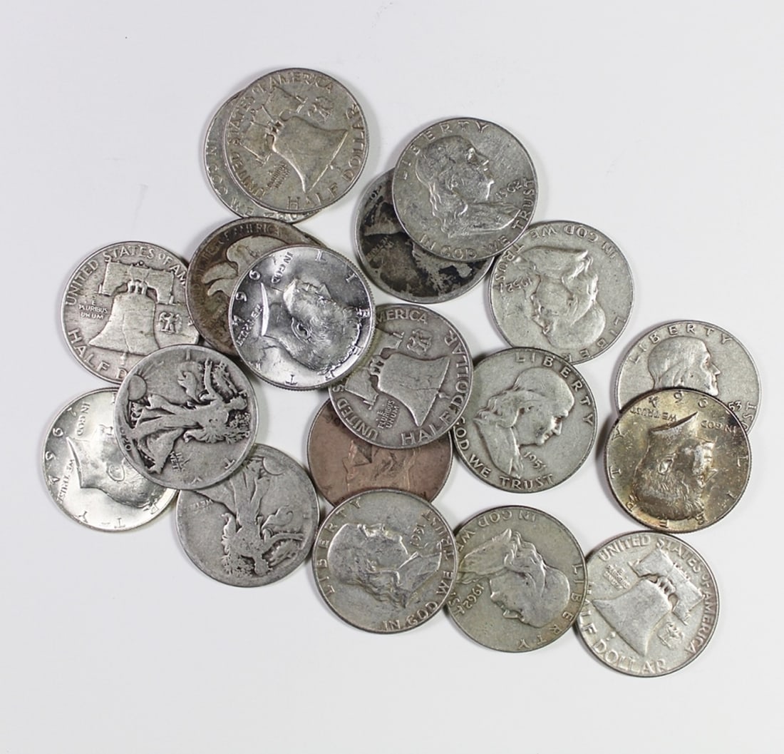$10 FACEVALUE 90% SILVER HALF DOLLARS (1 of 1)