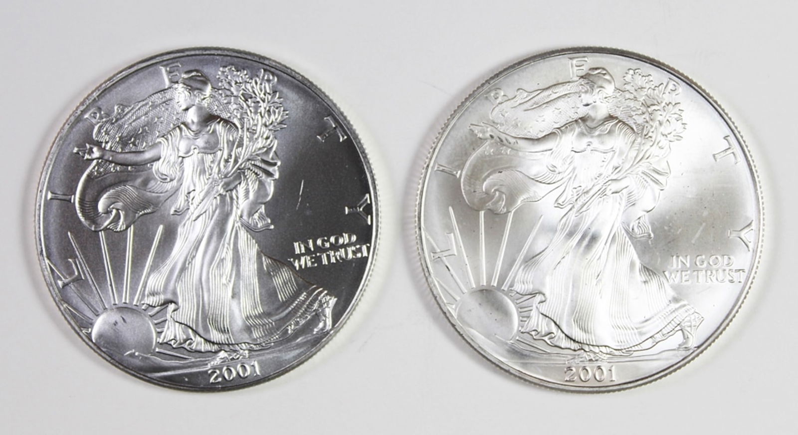 (2) 2001 AMERICAN SILVER EAGLES (1 of 2)