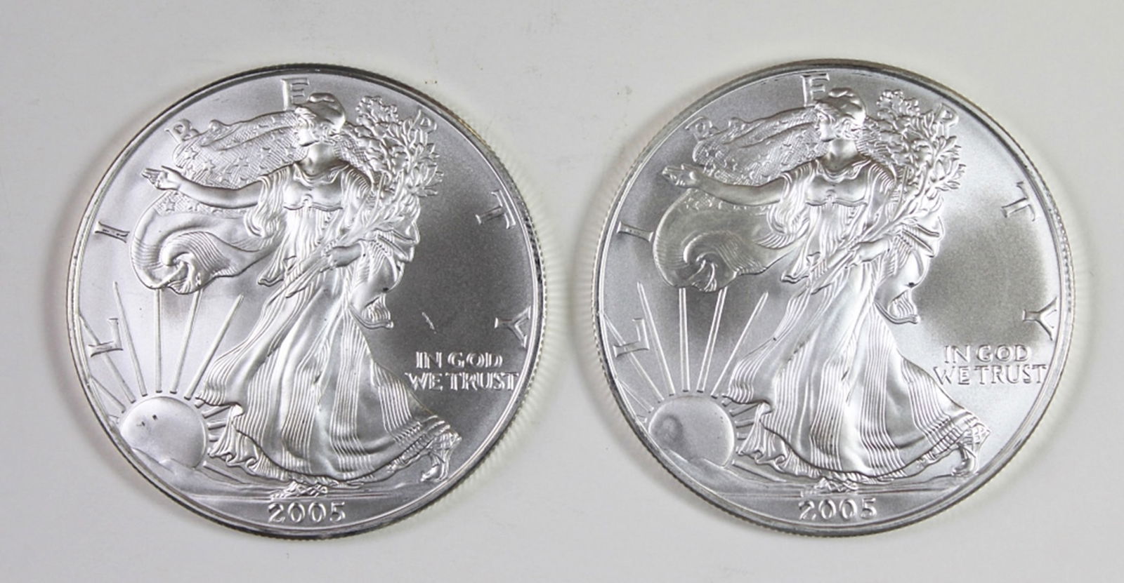(2) 2005 AMERICAN SILVER EAGLES (1 of 2)