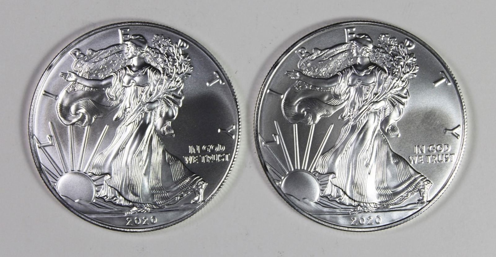 (2) 2020 AMERICAN SILVER EAGLES (1 of 2)