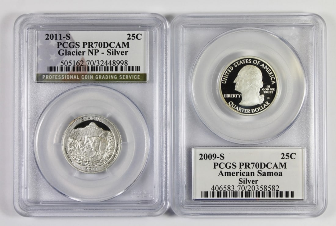 (2) PCGS GRADED SILVER QUARTERS (1 of 2)