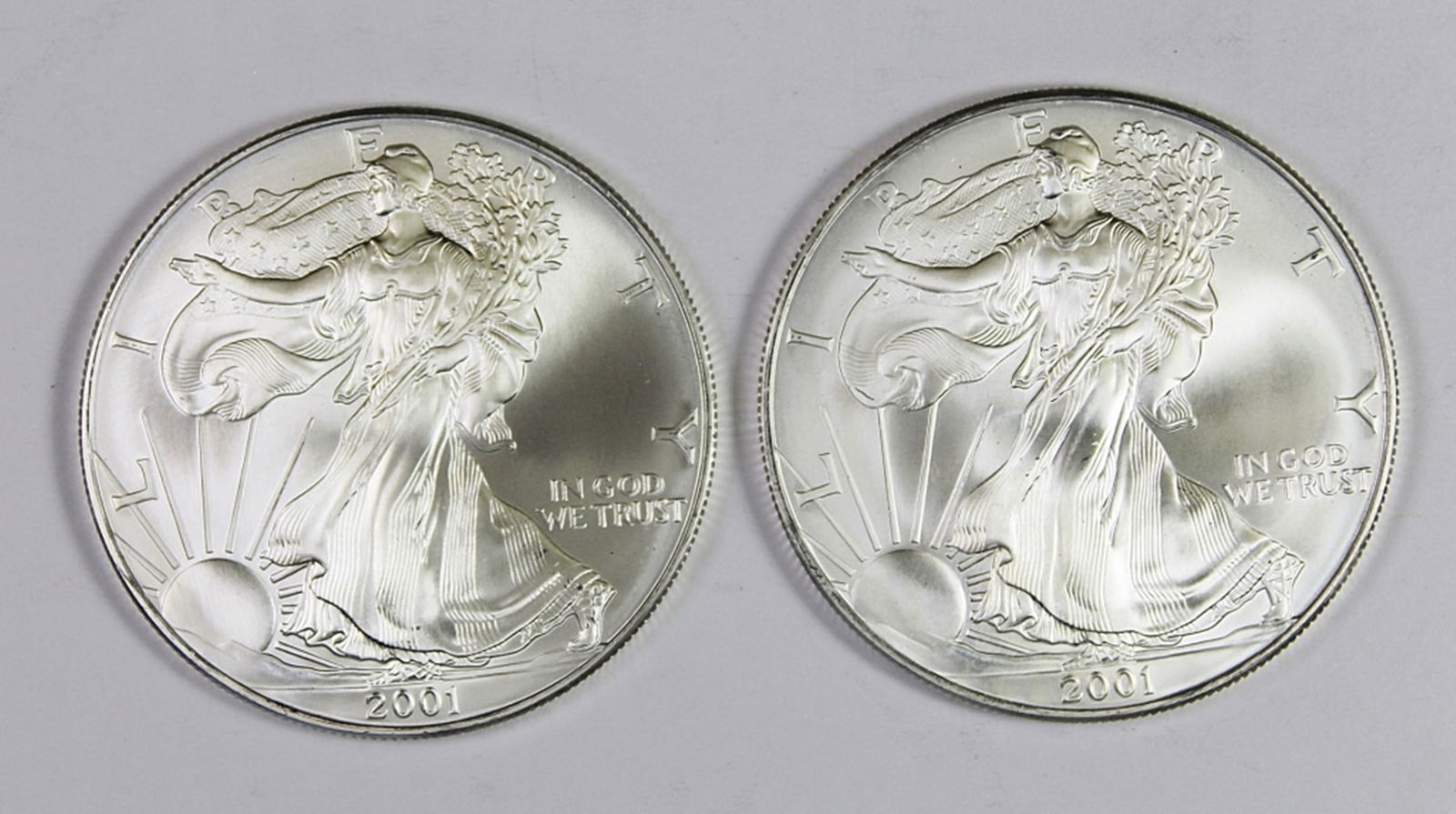 (2) 2001 AMERICAN SILVER EAGLES (1 of 2)