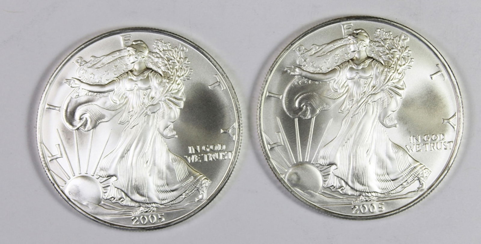 (2) 2005 AMERICAN SILVER EAGLES (1 of 2)
