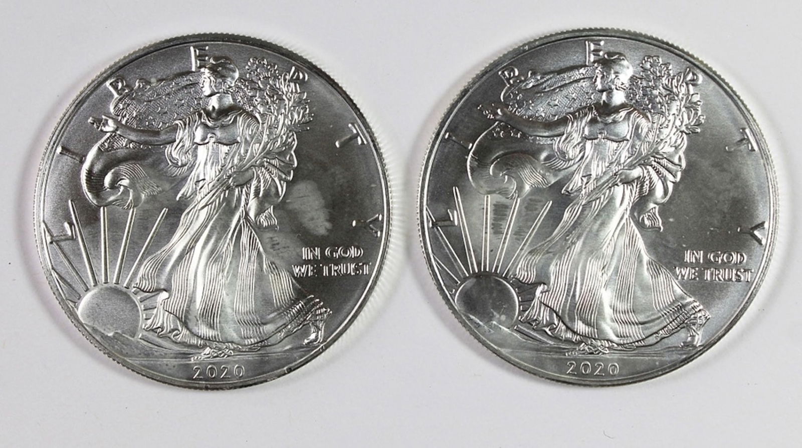 (2) 2020 AMERICAN SILVER EAGLES (1 of 2)