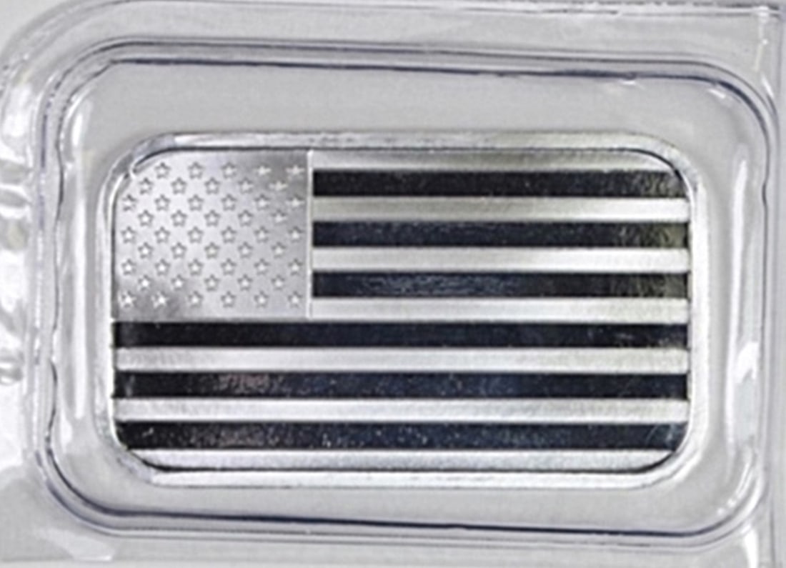 1 OZ AMERICAN FLAG SILVER BAR (1 of 2)