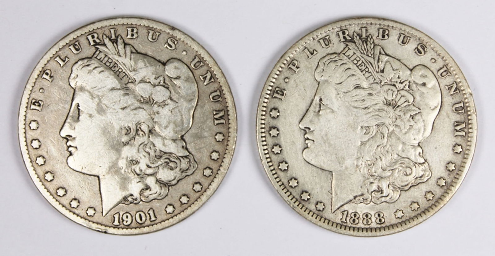 (2) VG/XF MORGAN SILVER DOLLARS (1 of 2)