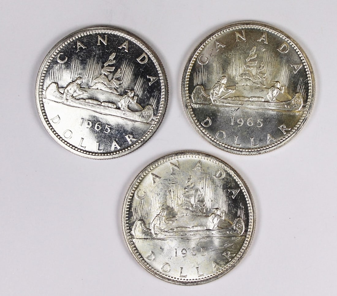 (3) 1965 CANADA SILVER DOLLARS (1 of 2)