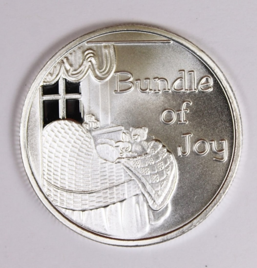 1 OZ 2024 NEW BABY SILVER ROUND: .999 PURE SILVER. ESTIMATE: $50-$75