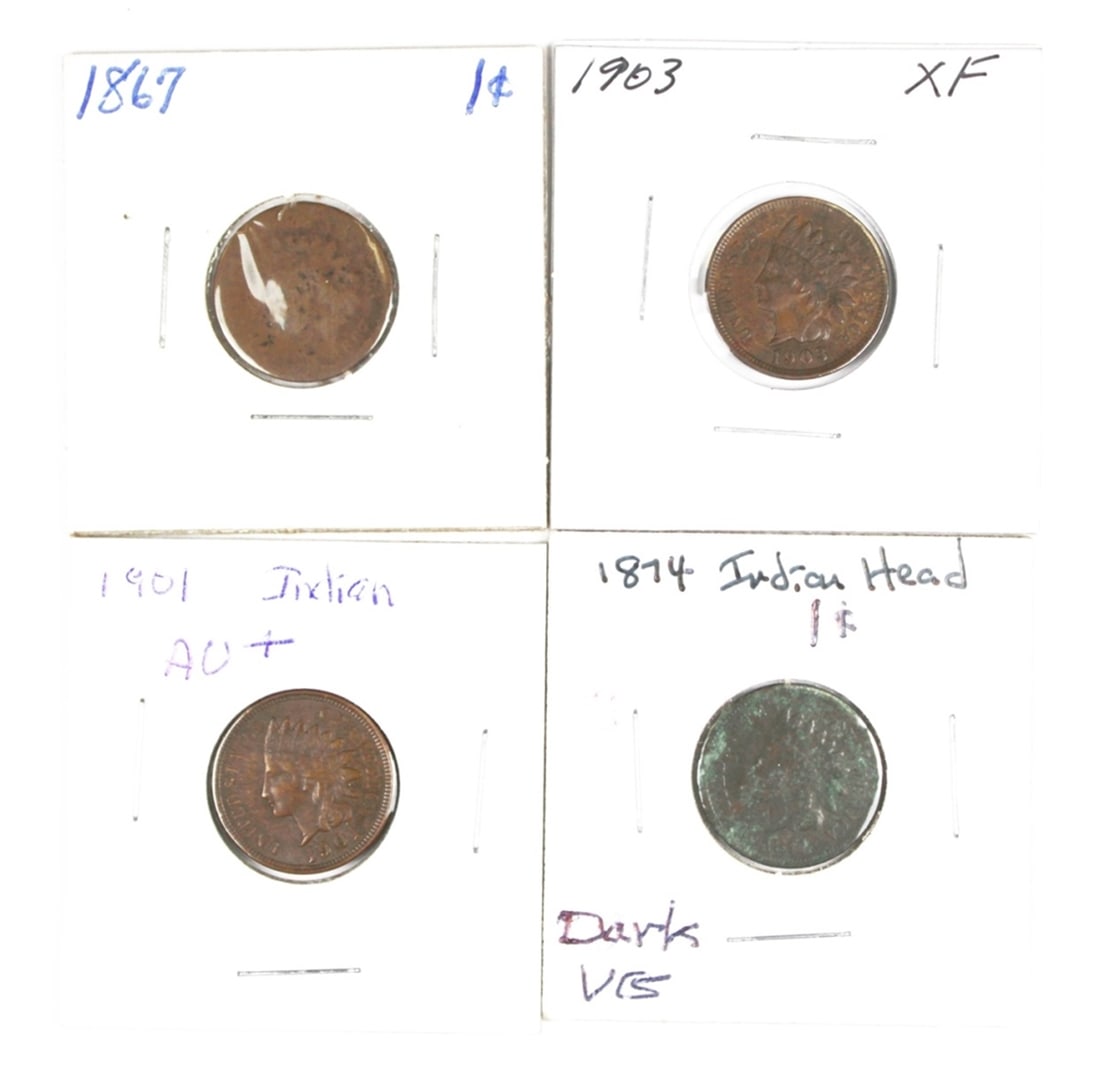 (4) INDIAN HEAD CENTS (1 of 2)