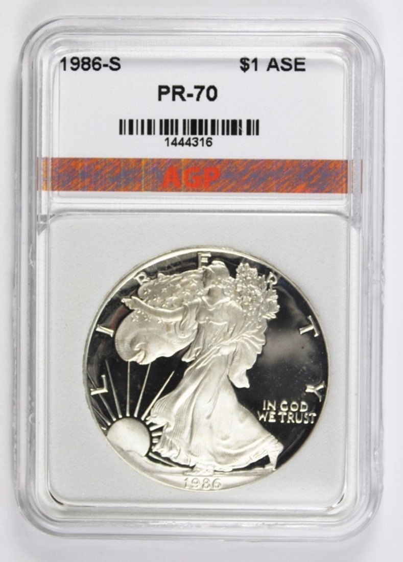 1986-S PROOF AMERICAN SILVER EAGLE (1 of 5)