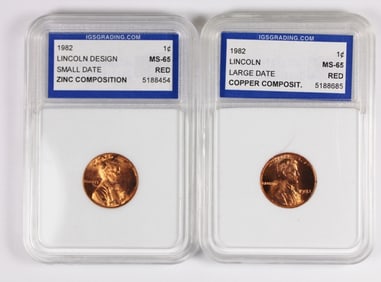 (2) 1982 LINCOLN CENTS