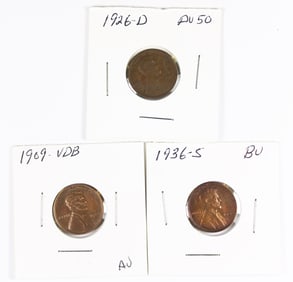 (3) LINCOLN WHEAT CENTS