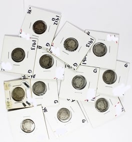 (12) BARBER DIMES