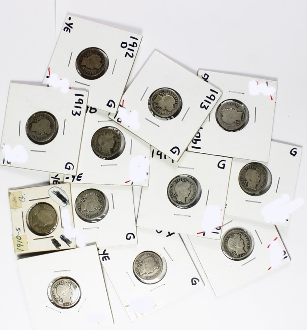 (12) BARBER DIMES