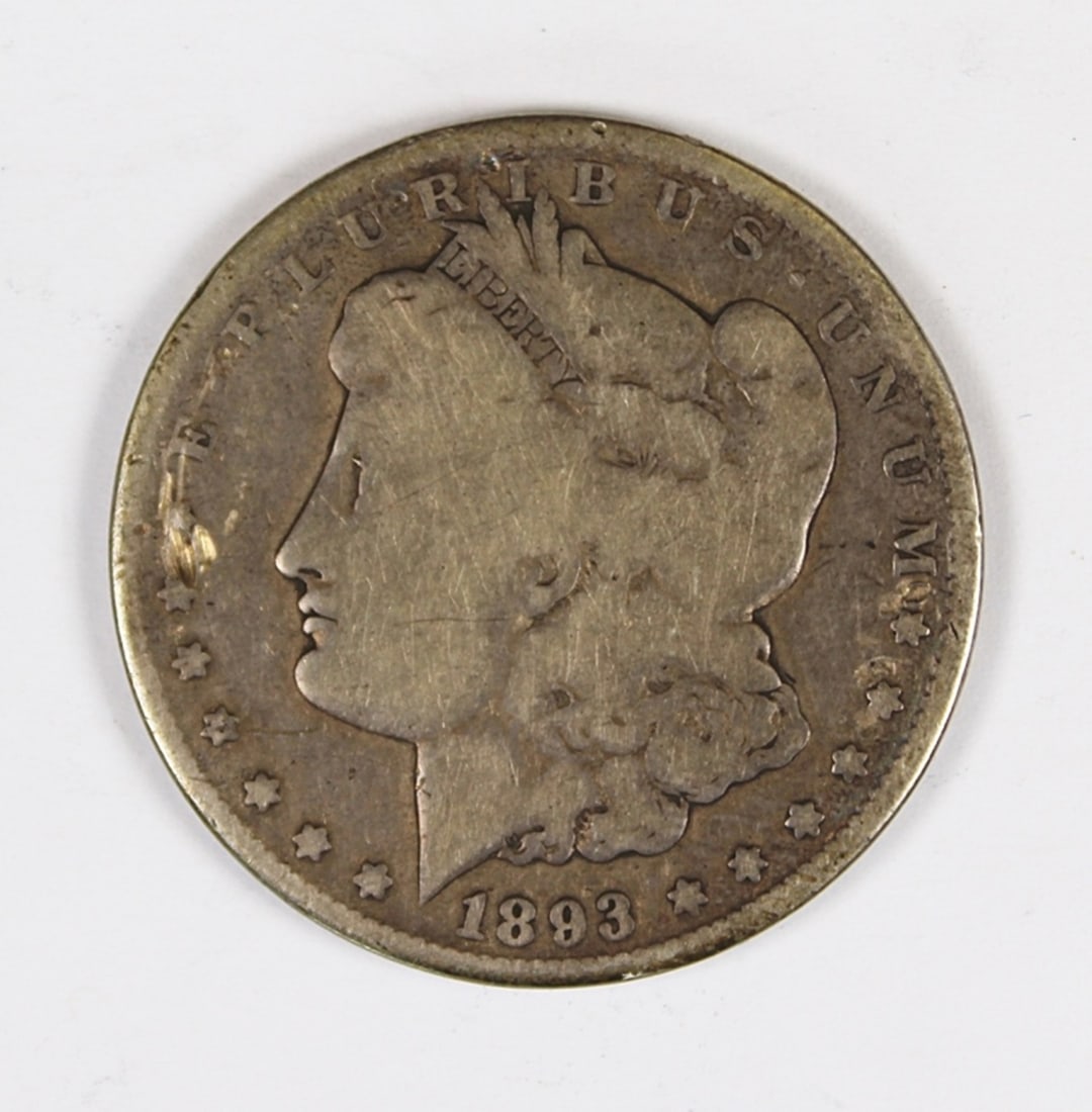 1893-CC MORGAN SILVER DOLLAR: XF/VG. ESTIMATE: $600-$700