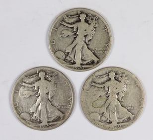 (3) 1920 WALKING LIBERTY HALF DOLLARS